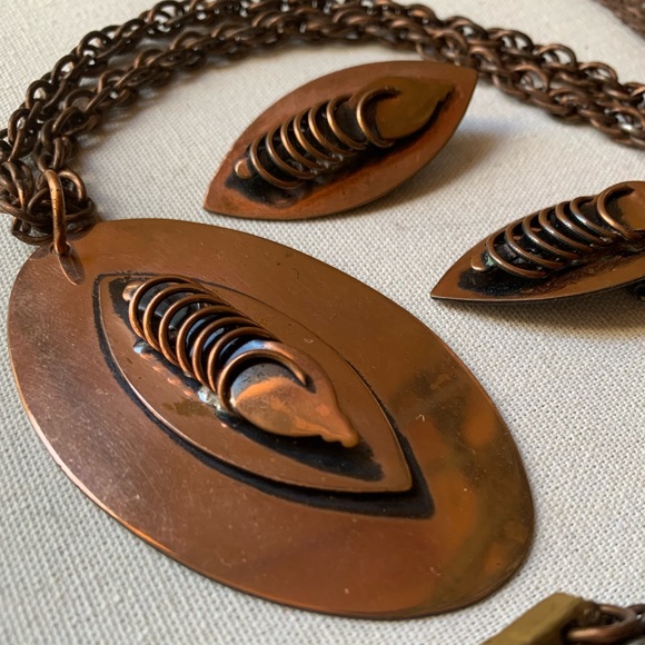 Vintage Copper Modernist Abstract Minimalist Set - Picture 7 of 9